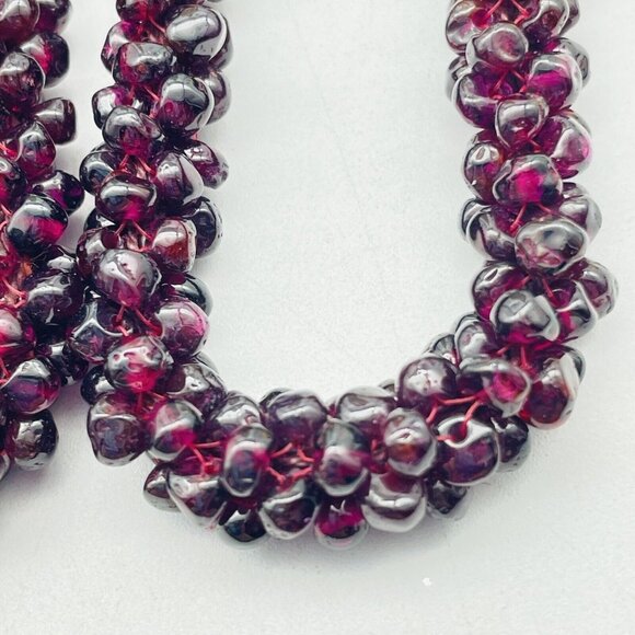 Purple Glass Beaded Necklace Clusters Classic Career Cosplay LARP - Picture 2 of 7